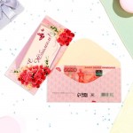 Конверт для денег "С Юбилеем", розовый букет (Дарим Красиво)