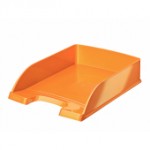 Лоток горизонтальный А4 "Wow", литой пластик, оранжевый глянец (Leitz)