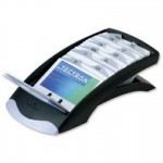 Настольная визитница-картотека "Visifix desk" на 200 карт с разделителями, черная (Durable)