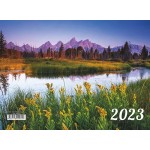 Календарь квартальный 2023г 3-х блочный на 3-х гребнях, бегунок, "Заповедный край" (Офис-Лидер)