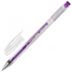 Ручка гелевая "Jet", прозрачный корпус, 0,5мм, фиолетовый (Brauberg)