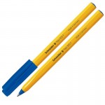 Ручка шариковая одноразовая "Tops 505 F", желтый корпус, 0,5мм, синий (Schneider)