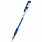 Ручка гелевая "TOP Gel", прозрачный, резиновый упор, игольчатый, 0,5мм, синий (Cello)