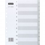 Разделитель А4 пластиковый, цифровая нумерация 1-12 (Attache)