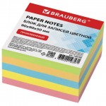 Блок бумаги для записей 90х90х50мм, цветной, проклеенный (Brauberg)