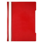Папка-скоросшиватель А4, прозрачный верхний лист, пластик 100/120мкм, красный, "Economy" (Бюрократ)