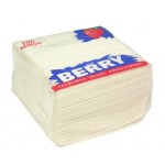 Салфетки бумажные 24х24см, 1-слойные, 100шт/уп, "Berry", белый