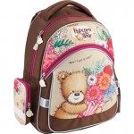 Рюкзак школьный 521 "Popcorn the Bear", бежево-коричневый (Kite)