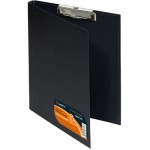 Папка-планшет А4, зажим, крышка, до 100л, картон/ПВХ, пластик, черный (Lamark)