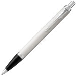 Ручка шариковая "IM Metal White Lacquer CT", корпус-латунь, лак, хром (Parker)