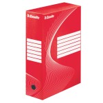 Короб архивный 100х345х245мм "Boxy Standard", гофрокартон, красный (Esselte)