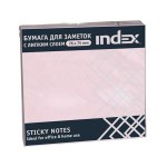 Бумага для заметок с клейким краем 76х 75мм, 100л/шт, пастель, розовый (Index)