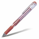 Ручка гелевая "Hybrid Gel Grip DX" прозрачный, резиновый упор, 1мм, красный (Pentel)