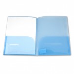 Папка-уголок А4, пластик 0,18мм, синий, 2 внутр.кармана (Бюрократ)