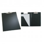 Папка-планшет А4, зажим, крышка, до 200л, внутренний карман, картон/пвх, черный (Esselte)
