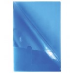 Папка-уголок А4, пластик 0,18мм, синий (Hatber)