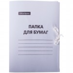 Папка с завязками A4 "Дело", мелованный картон, 300г/м2, 2 завязки, белый (OfficeSpace)