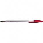 Ручка шариковая одноразовая прозрачный корпус, 0,8мм, красный (Dolce Costo)