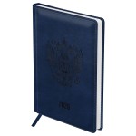 Ежедневник 2026г., А4, 205х290мм, 176л, кожзам, твердый переплет, синий, "Орел" (BG)