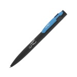 Ручка шариковая "Lip", soft touch, черный, голубой клип (Chili)