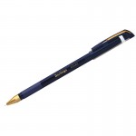 Ручка шариковая "xGold", корпус синий, игольчатый, 0,7мм, синий, масляная, грип (Berlingo)