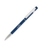 Ручка шариковая "Star", soft touch, темно-синий, хром (Chili)