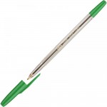 Ручка шариковая, корпус прозрачный, 1мм, зеленый (OfficeSpace)