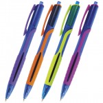 Ручка шариковая автоматическая "Phantom", масляная, резиновый упор, 0,7мм, синий (Brauberg)