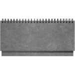 Планинг 2026г., 144х298мм, серый, "Sigma", гребень, искусственная кожа, белый блок,128стр (Lamark)