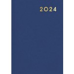 Ежедневник 2024г., 145х210мм, синий, "Class", 160л, бумвинил, белый блок (Lamark)