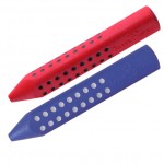 Ластик для карандашей "Grip 2001", треугольный, винил, красный/синий (Faber-Castell)