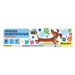Акварель медовая 6 цветов, "Веселые друзья", карт. коробка (Silwerhof)