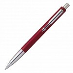 Ручка шариковая "Vector Standard Red", корпус-нерж.сталь, пластик, хром (Parker)
