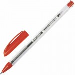 Ручка шариковая "Rite-Oil", масляная, прозрачный корпус, 0,7мм, красный (Brauberg)