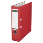 Папка-регистратор А4 80мм, "180°", карман, пвх/лам.бумага, металлический кант, красный (Leitz)