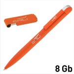 Набор: Ручка "Jupiter" + Флеш-карта "Case" 8GB, soft touch, оранжевый (Chili)