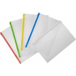 Папка-конверт на молнии A4, "ZIP", пластик прозрачный 150мкм, карман, ассорти (Lamark)
