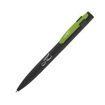 Ручка шариковая "Lip", soft touch, черный, зеленый клип (Chili)