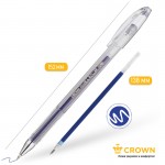Ручка гелевая "Hi-Jell", 0,5мм, синий (Crown)