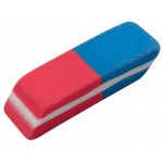 Ластик для карандашей "B&R", 41x14x8мм, прямоугольный, термопластичная резина, красно-синий (Buro)