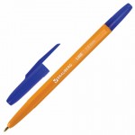 Ручка шариковая "Orange Line" корпус оранжевый, 1,0мм, синий (Brauberg)