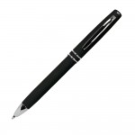 Ручка шариковая "Consul", алюминий, корпус-черный, хром, soft touch (Portobello)
