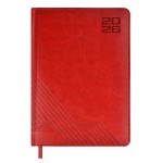 Ежедневник 2026г., 146х211мм, красный, 176л, кожзам, белый блок, закругленные углы (Escalada)