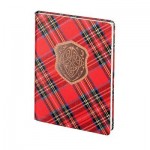 Ежедневник недатированный 120х170мм, красный, "Scotland", текстильный материал, 96л (Infolio)