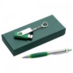 Набор "Notes": Ручка "Boomer" + Флеш-карта "Twist" 8GB, зеленый