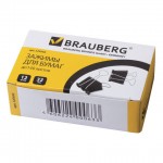 Зажим для бумаг 32 мм, черный, 12шт/уп, цена за упак (Brauberg)