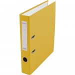 Папка-регистратор А4 50мм, карман, PP, металлический кант, желтый (Lamark)