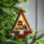 Подвеска "Треугольничек с Дедом Морозом", теплый/белый, дерево (Luazon Lighting)