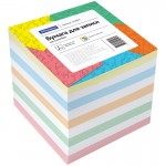 Блок бумаги для записей 90х90х90мм, цветной, проклеенный (OfficeSpace)