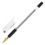 Ручка шариковая "MC Gold", прозрачный, масляная, резиновый упор, 0,5мм, черный (MunHwa)